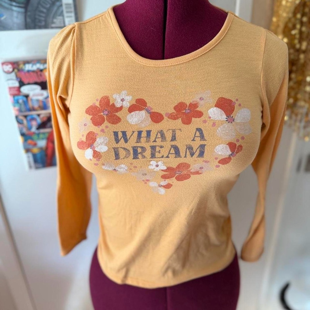 Orange Floral Print Top